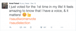 Saudi women vote twitter