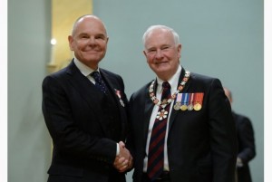 Don Tapscott receives the Order of Canada from Governor General David Johnston during a ceremony at Rideau Hall in Ottawa on Friday.