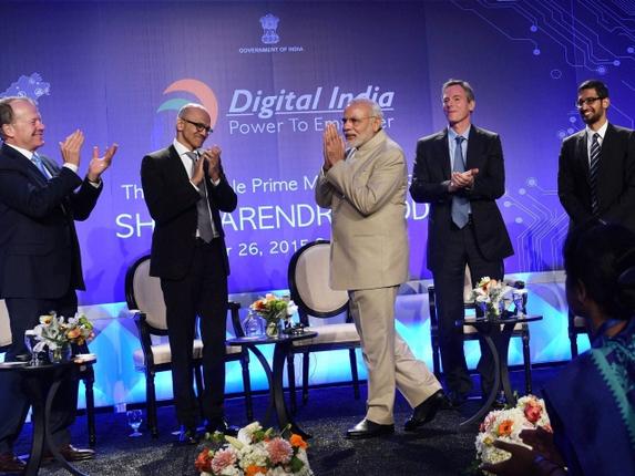 Prime Minister Narendra Modi at the Digital India and Digital Technology dinner function in San Jose on Saturday.