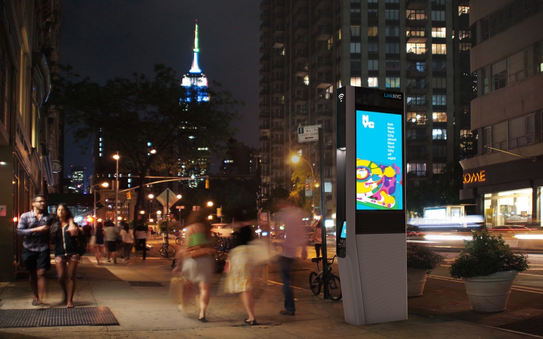 LinkNYC replacing payphones with Wi-Fi and charging stations in New York City.