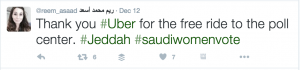 Saudi women vote Uber