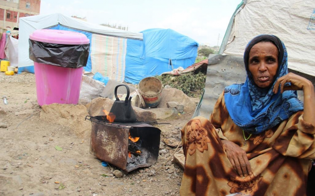 Photo of famine vicitn in Yemen.