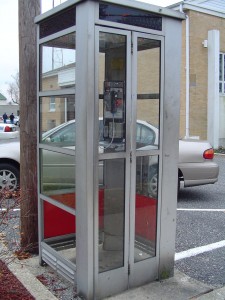 Old style American phone booth.